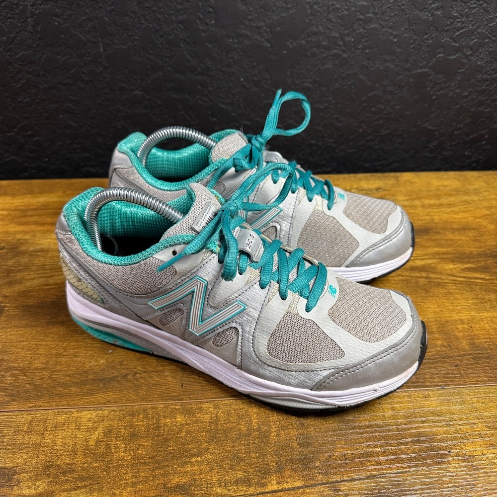 New Balance 1540 v2 W1540SB2 Silver Teal Mesh Running Shoes Womens 8 2E Wide